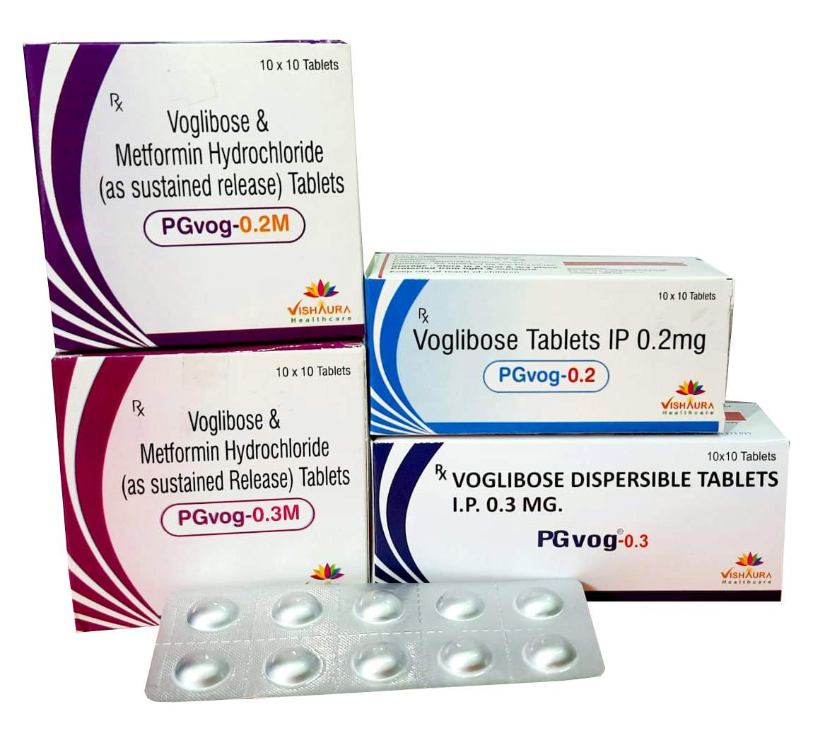 VOGLIBOSE +GLIMEPIRIDE+ METFORMINE ,0.3mg+2MG+500mg (SR),anti-diabetic drugs used to treat type 2 diabetes mellites.